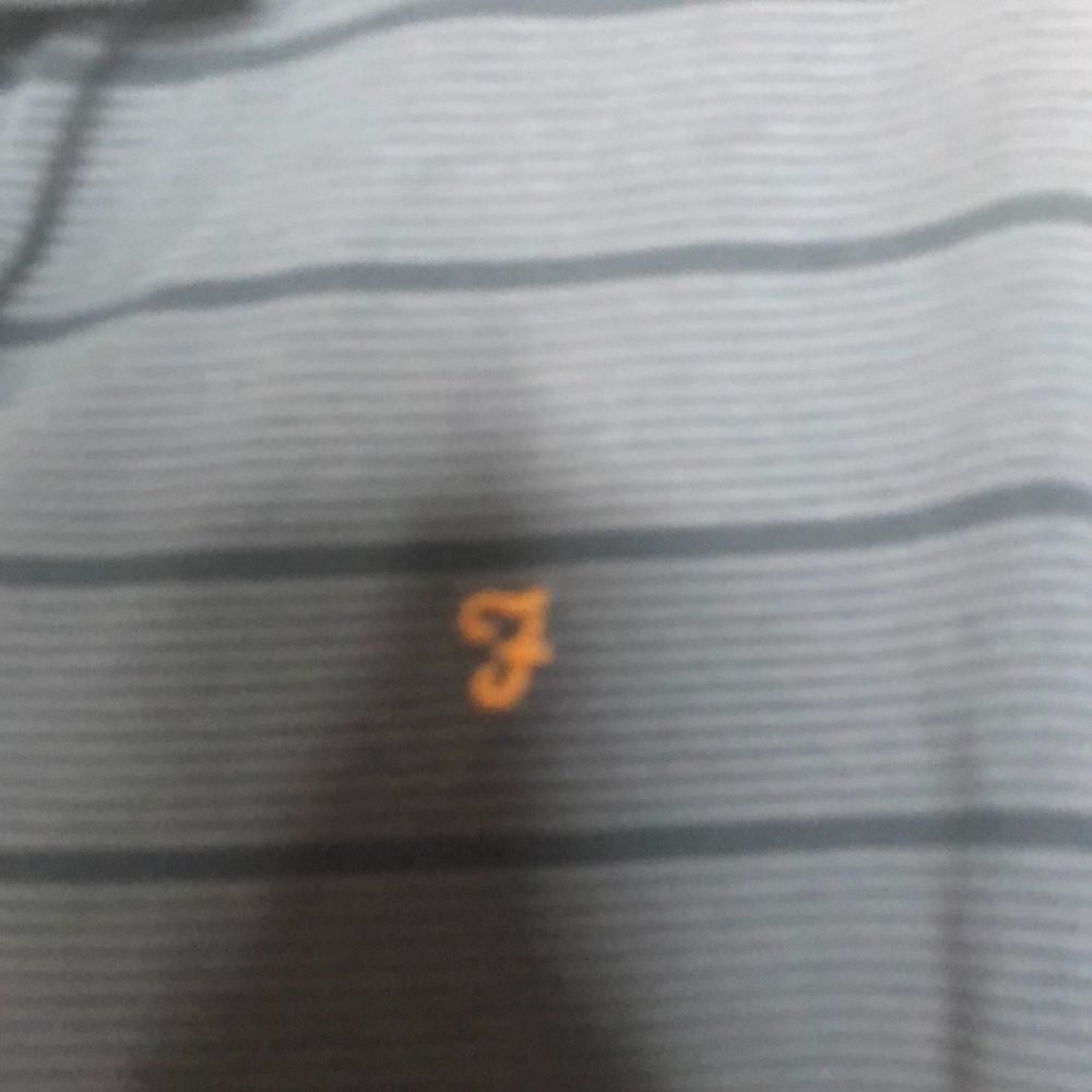 3/$15 Farah vintage blue striped men’s polo shirt - Picture 2 of 5